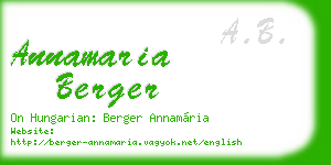 annamaria berger business card